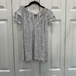 a new day Light Gray Patterned Blouse